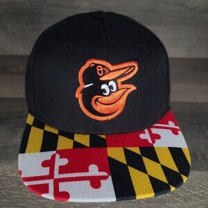 Baltimore Orioles Snapback Hat Cap Men MLB Black Maryland State Flag Brim DAP